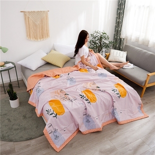 全棉简约格调开曼夏凉被空调被舒适亲肤透气单人双人夏季 被子 薄款