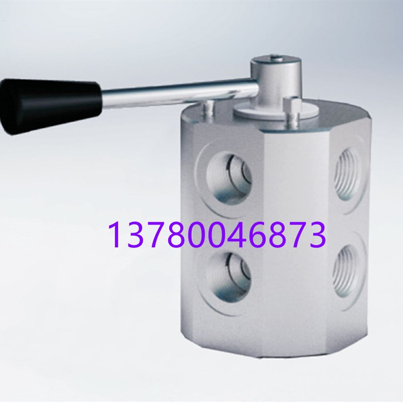 DF6VIE3/8 DF6VIE1/2二位六通手动换向阀 二位六通转阀G1/2油口