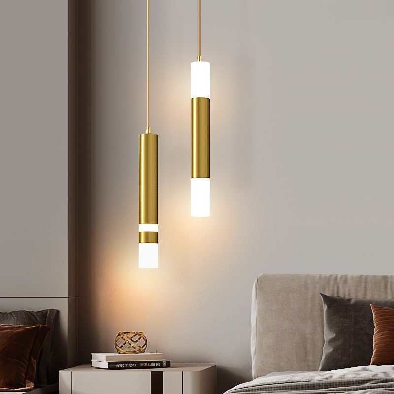 床头柜吊灯卧室床边吊线灯电视背景墙主卧线灯现代简约轻奢长线灯