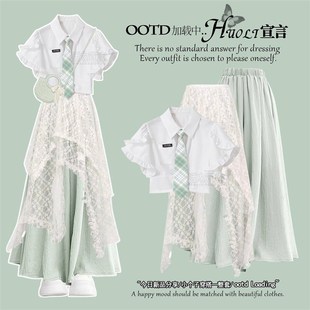 女夏2025小个子裙裤 暑期热门多巴胺穿搭学院风巨好看 掐腰洋装