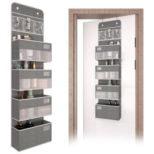 门后收纳挂袋4层7兜悬挂式收纳袋多层墙挂式带可视窗布艺整理袋墙