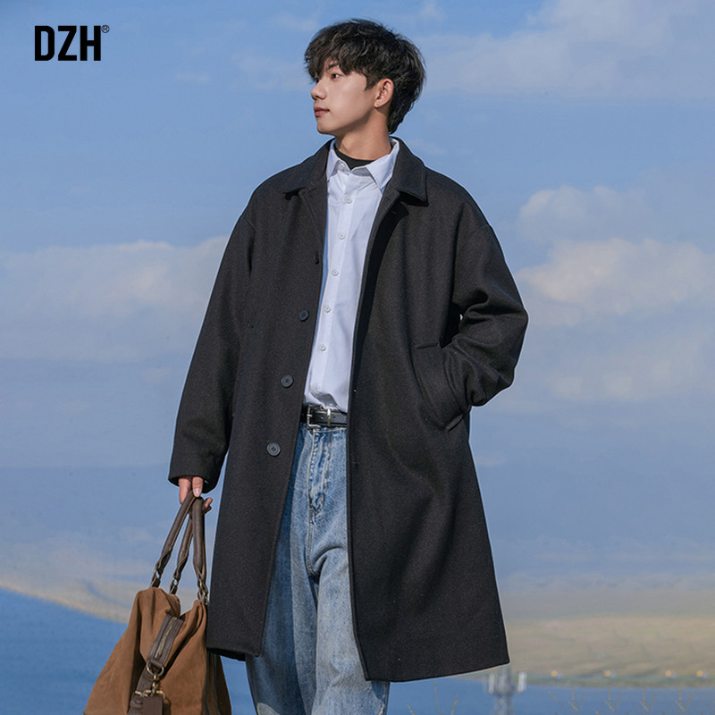 男士呢子大衣男冬季加厚高级感中长款风衣外套男款上衣2024年新款,男装,毛呢大衣,淘宝优惠券,粉丝福利购,淘宝优惠卷