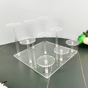 亚克力阶梯展示架 蛋糕首饰品摆放 透明陈列可折装精品展示收纳架