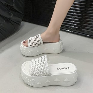 百搭增高凉拖小众设计感沙滩鞋 厚底拖鞋 外穿时尚 新款 女2025夏季