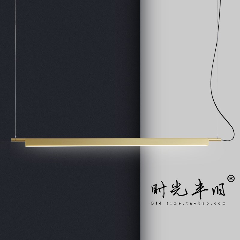 极简长条吊灯 轻奢后现代创意LED北欧简约办公室吧台餐厅一字吊灯