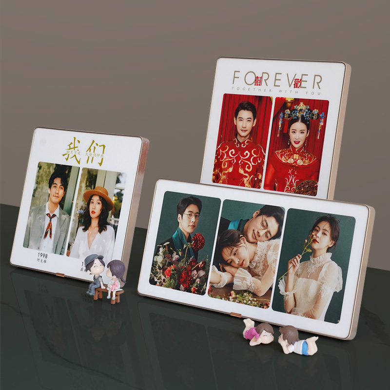 宫格相框摆台照片定制高级简约圆角金属框M婚纱儿童宝宝全家福拼