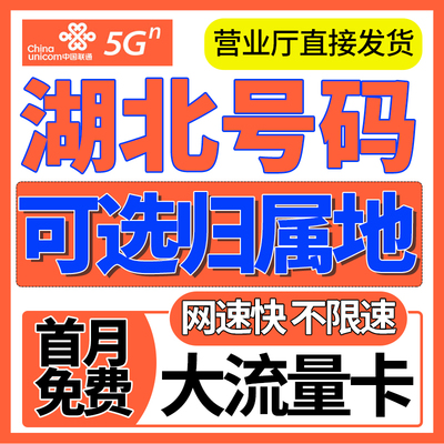 湖北归属武汉黄石十堰宜昌限量全国通用大流量上网卡电话手机卡无