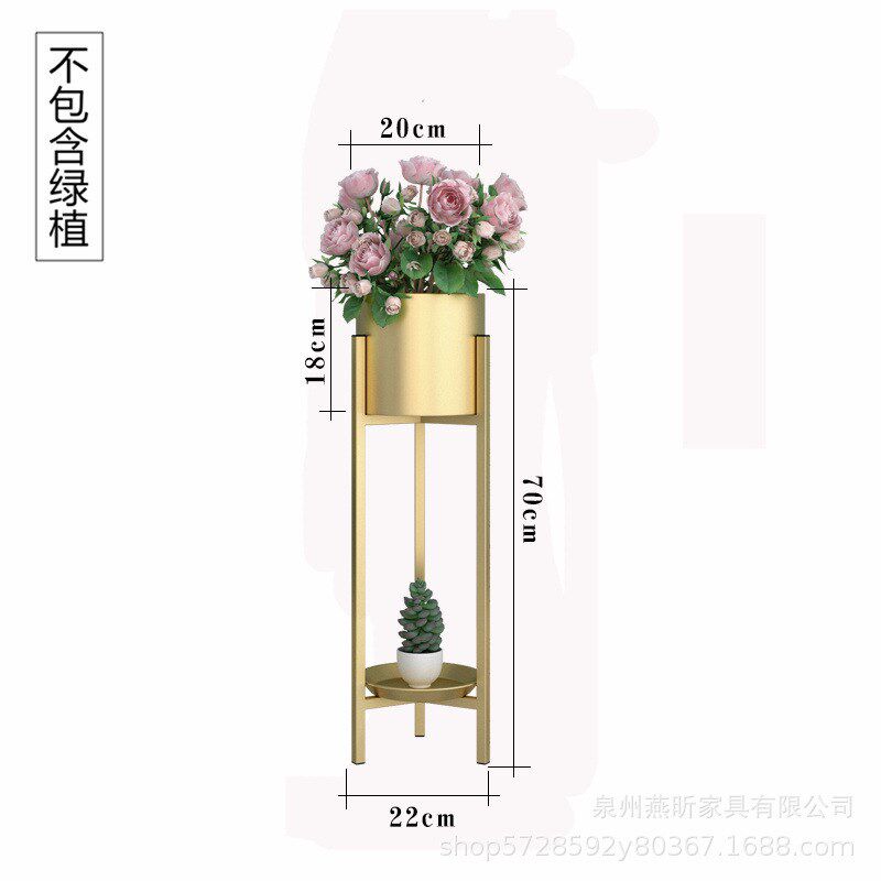 北欧铁艺花架 简k约创意金色落地室内花架客厅养花架子绿萝花盆架