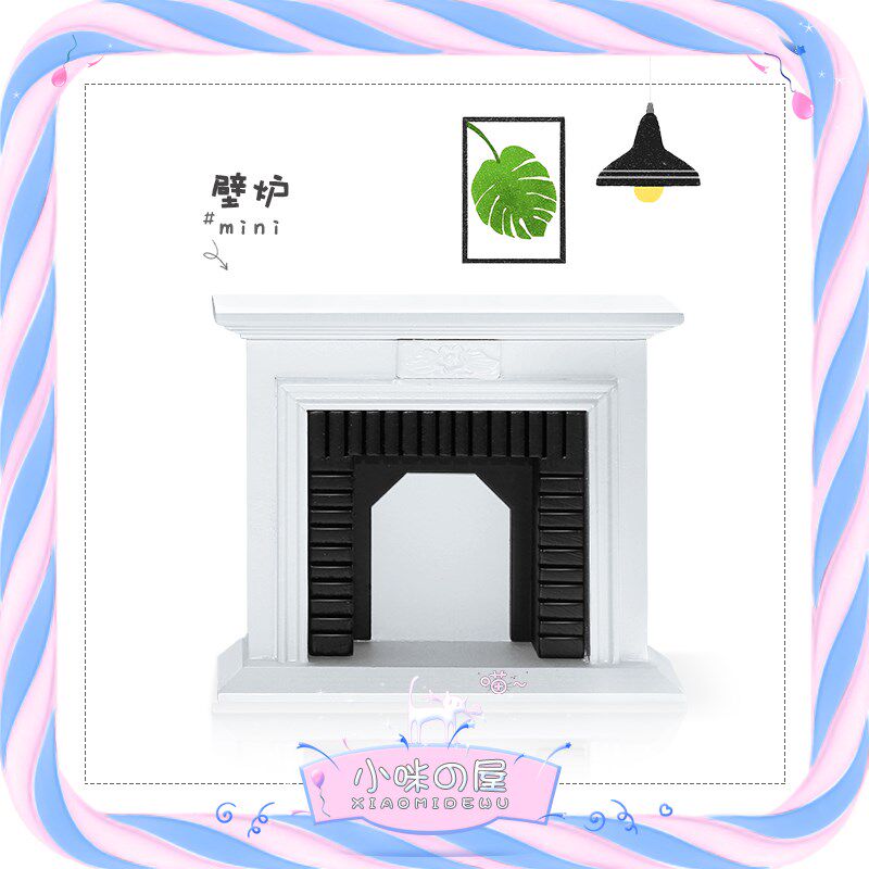 娃娃屋配件玩具模型迷你壁炉架拍摄背景装饰柜客厅微缩置物架M153