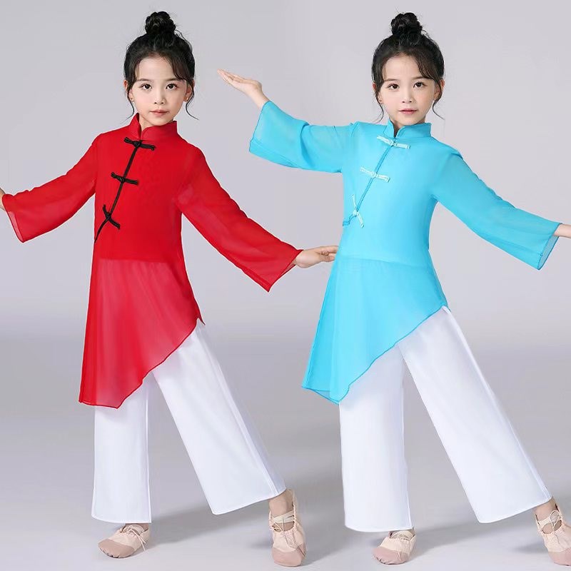 幼儿园儿童古典舞书童男童女演出合唱服中国风万疆舞蹈服雪纺套装