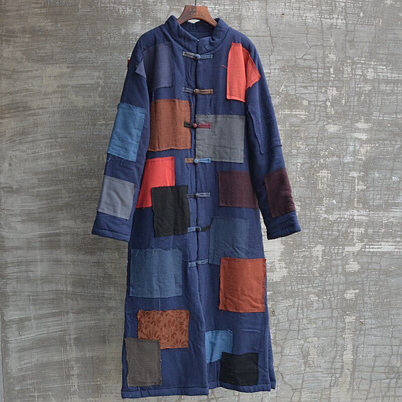 国风男装盘扣棉衣复古中式唐装亚麻棉袄大码胖子棉服外套冬棉袍