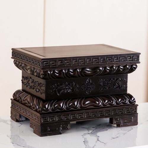 红木佛像底座实木制加高供奉观音财神关公摆件架莲花座台家用供佛