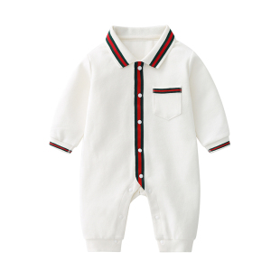 2021新生婴儿儿连体衣服男绅士英伦纯棉春秋款 爬爬服 女宝宝早秋季