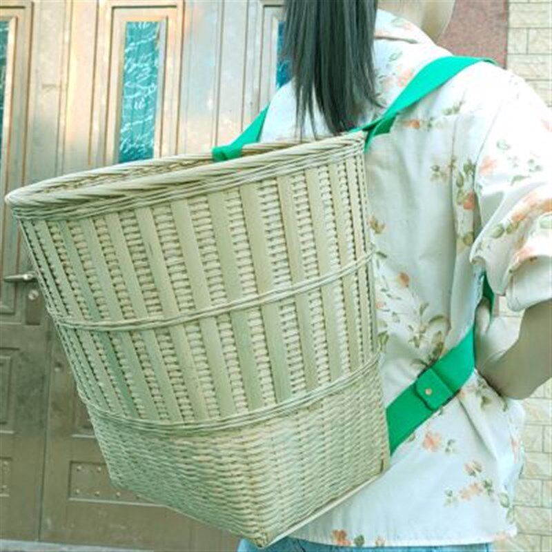 竹篮子竹编背篓家用买菜竹筐背筐采茶表演舞蹈传统