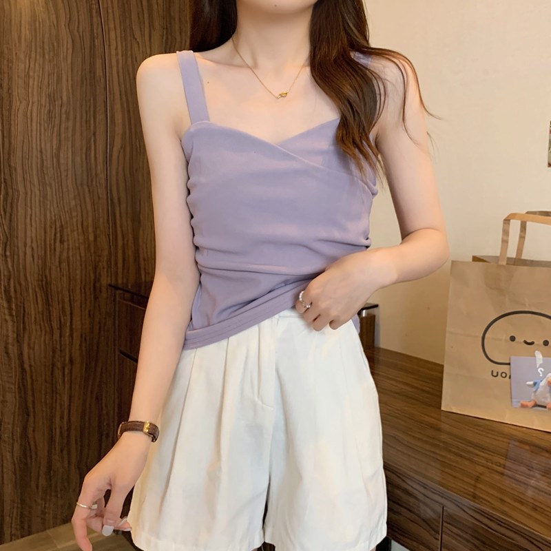韩系减龄甜美清纯风胖妹妹300斤特大码夏无袖吊带女装上衣打底衫