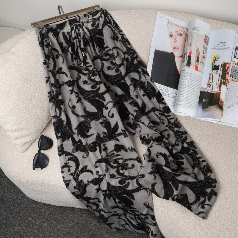 凉凉的欧货雪纺休闲裤子2025新款今年流行爆款宽松直筒阔腿裤女夏