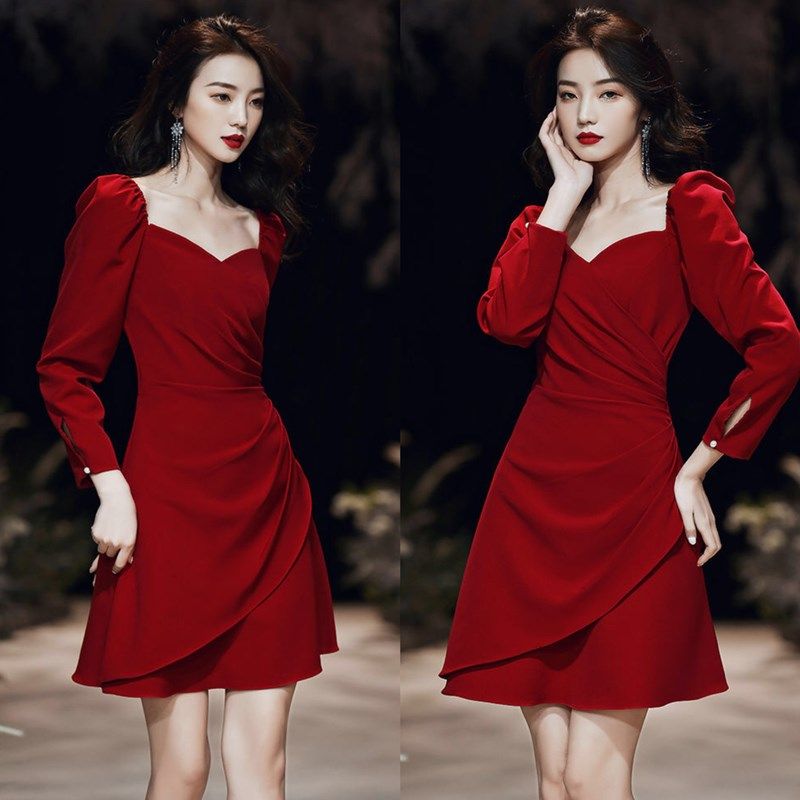 结婚闺蜜装姐妹团法式伴娘服平时可穿订婚礼服日常春秋连衣裙子女