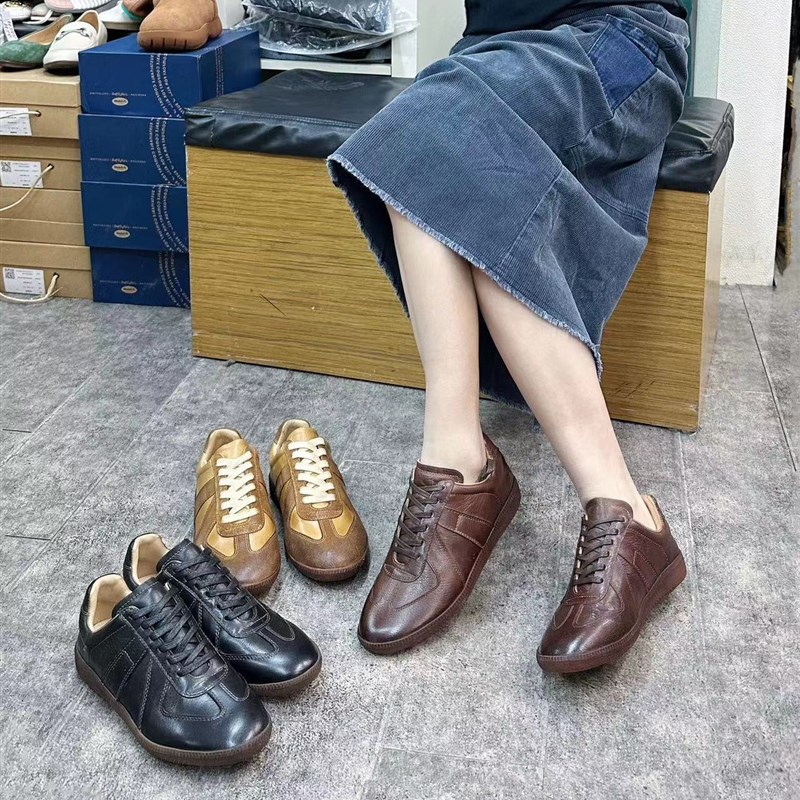 小陈记高品质手工工艺马皮德训鞋休闲潮流英O伦风低帮复古系带女
