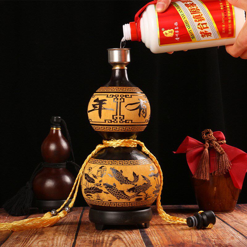 天然开口真葫芦酒壶水壶摆件挂件镇宅家用酒罐随身携带防渗葫芦