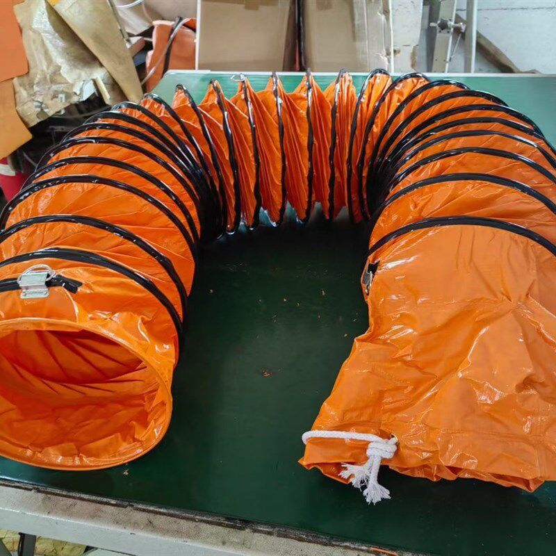 WY-13-3桔黄色伸缩pvc5米风管10米风管手提风机配套钢丝骨架
