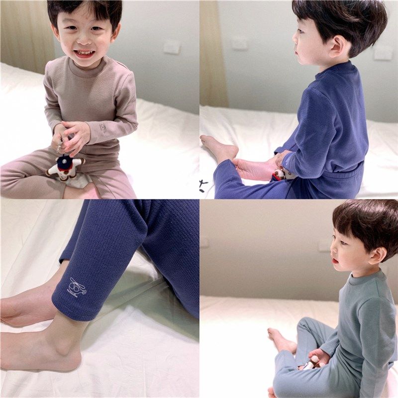 童童妈定制男童韩系纯棉厚实家居服套装儿童秋衣秋裤宝宝上衣裤子