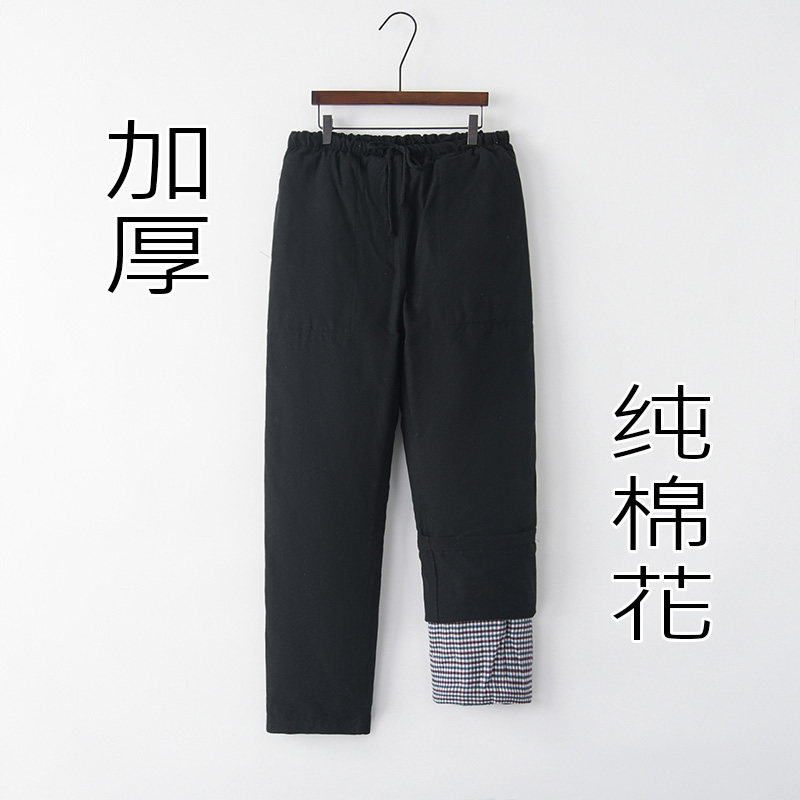 可拆卸内胆唐装保暖裤纯棉老粗布男士棉花棉裤中老年人外穿棉裤子