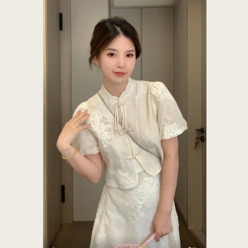 新中式女装中国风套装清冷感禅意风汉服改良旗袍裙子早春2024新款