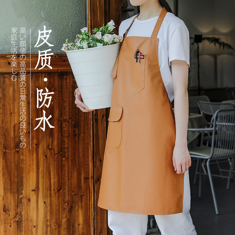 日式成人背带防水围裙家用时尚厨房2021新款防水防油背心式工作服