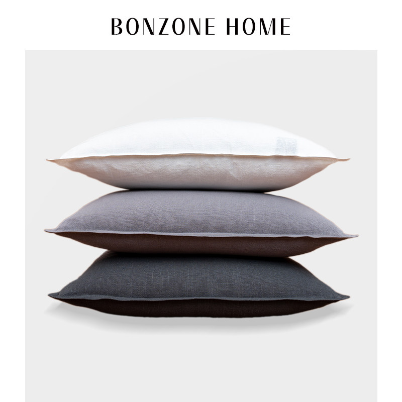 日式亚麻抱枕客厅沙发靠垫套棉麻靠背床头飘窗装饰纯色简约靠枕