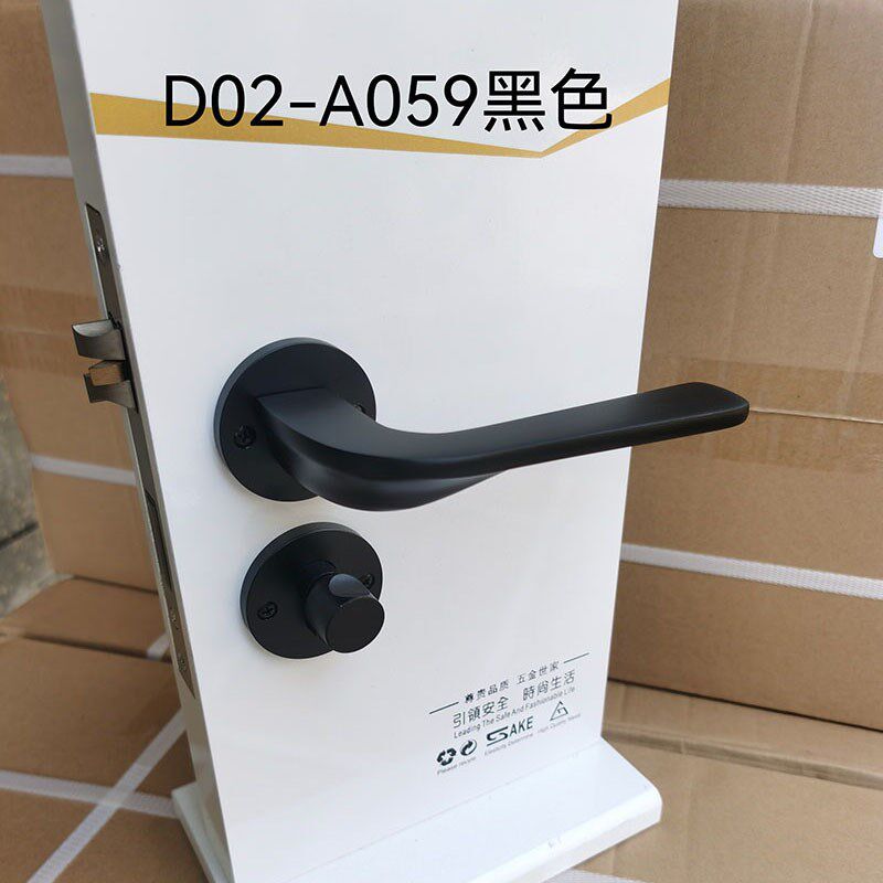 太空铝氧化室内门锁厂家黑色蛋蛋幼儿园门锁O具执手把手锁室内门