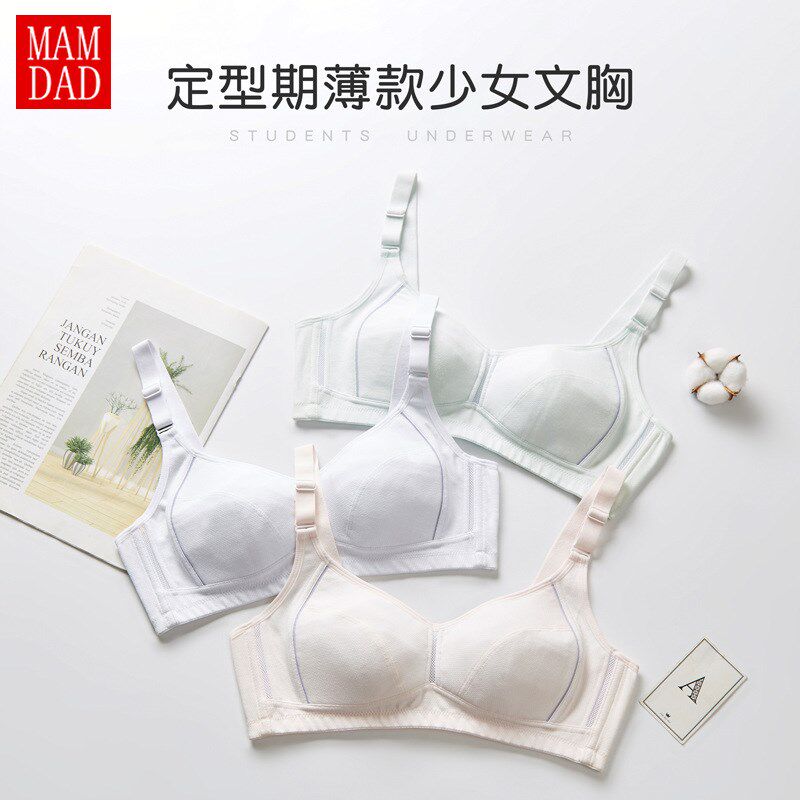 发育期少女定型内衣女生可调节肩带纯棉文胸塑形T收副乳初高中学