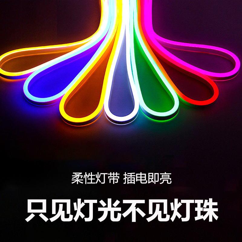 霓虹灯带led软灯条220V超亮悬吊式天花F板户外防水工程亮化柔性室