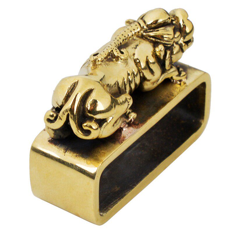 男士皮带环纯铜介子貔貅龙凤裤带皮圈腰带尾固定圈铜环3.5-3.8cm