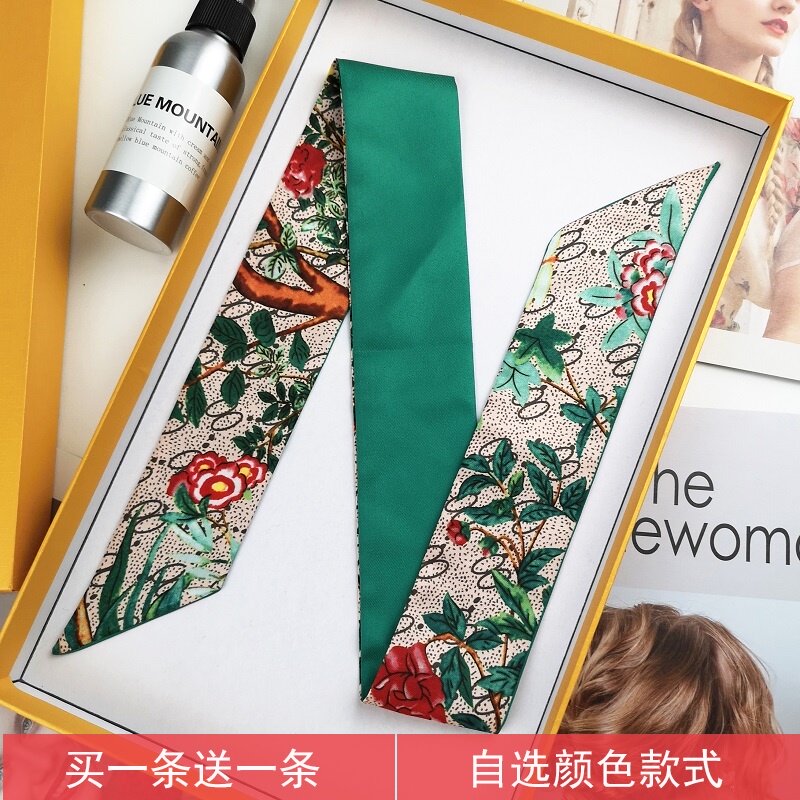 双面小领巾女夏季绑带缠包包手柄丝巾细长条窄丝带装饰包提手丝带