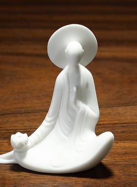 创意陶瓷人物摆件中式客厅书房办公室桌面装饰摆设品公司开业礼品