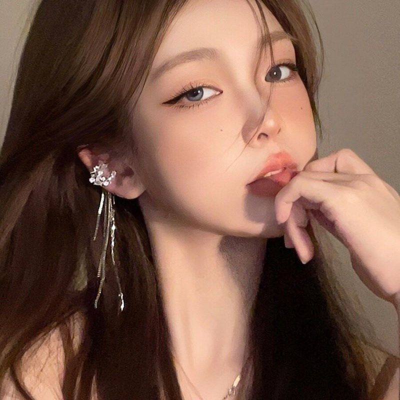 srrmhyn新款长款流苏耳夹女无耳洞耳饰耳骨夹无痛小众高级感耳环