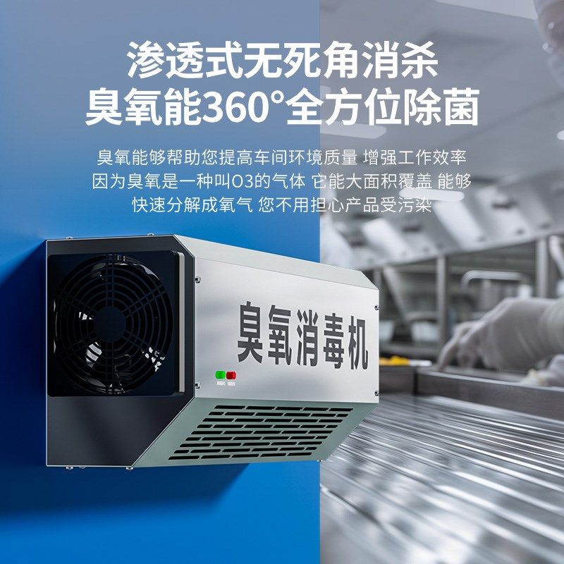 壁挂式臭氧消毒机食品厂洁净车间学校餐厅厨房空气杀菌臭氧发生器