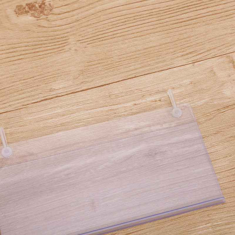 超市价格标签牌塑料斜口笼吊挂网篮标识牌透明封套货架标识卡定做