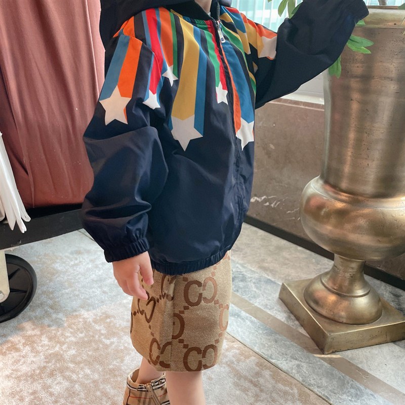 高定儿童彩虹星星薄款透气防晒衣风衣外套男女童夏季皮肤衣空调服