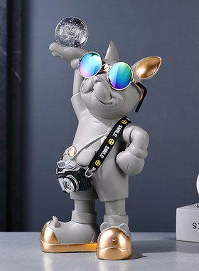 拍照旅行狗网红款玄关客厅电视柜桌面摆设乔迁礼物家居装饰品摆件