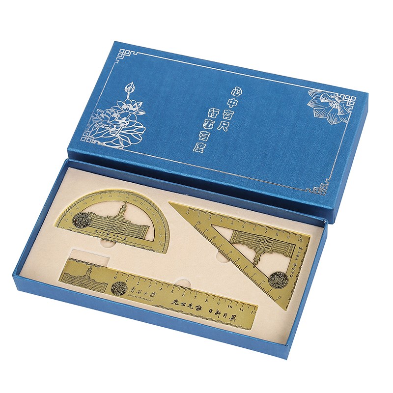 南开大学纪念品金属黄铜书签刻度尺子套装学生毕业文创礼物定制