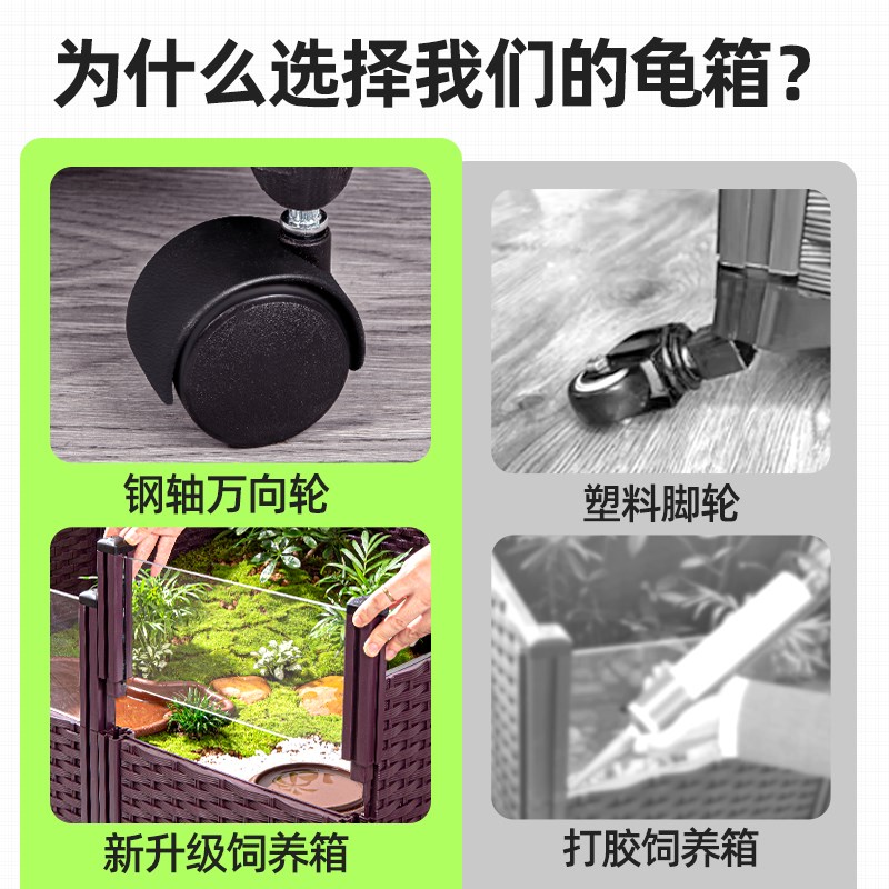 黄缘龟饲养箱安缘陆龟半水乌龟专用缸生态造景观赏盆养殖爬虫家用