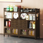 博古架实木中式 茶叶展示柜多宝阁茶室茶叶置物架子茶具摆件收纳柜