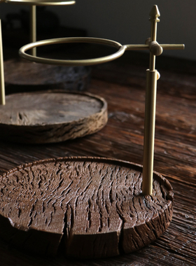 不凡木逸复古工业风黄铜咖啡手冲壶支架滤杯架户外家用V60滤杯架