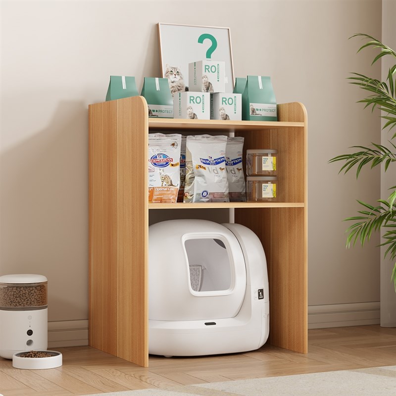 猫砂盆木质置物架适用小佩猫粮猫砂收纳架猫窝猫厕猫床一体可定制