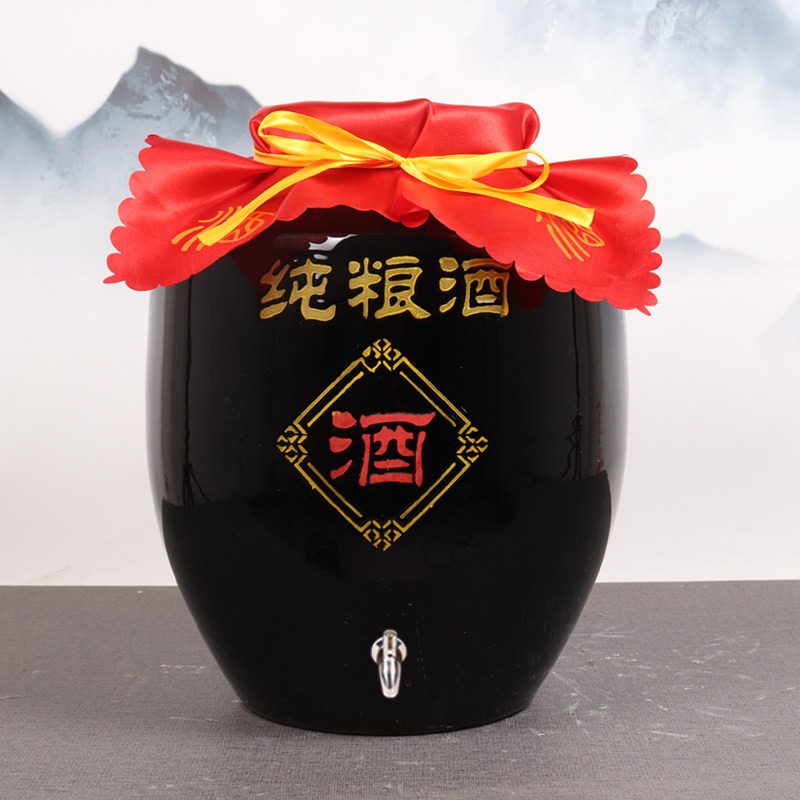 天戈纯粮陶瓷酒坛土陶酒坛子50斤/100斤家用密封黑釉大酒缸泡酒罐