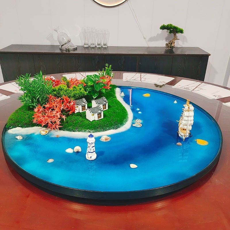 酒店餐桌转盘中间摆件高档新中式圆桌盆景海洋造景装饰品景观桌花,家居饰品,仿真花/假花,淘宝优惠券,粉丝福利购,淘宝优惠卷
