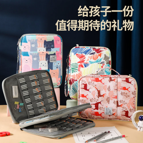 新款96孔192彩色铅笔素描笔袋美术生专用文具盒水彩笔画笔收纳包