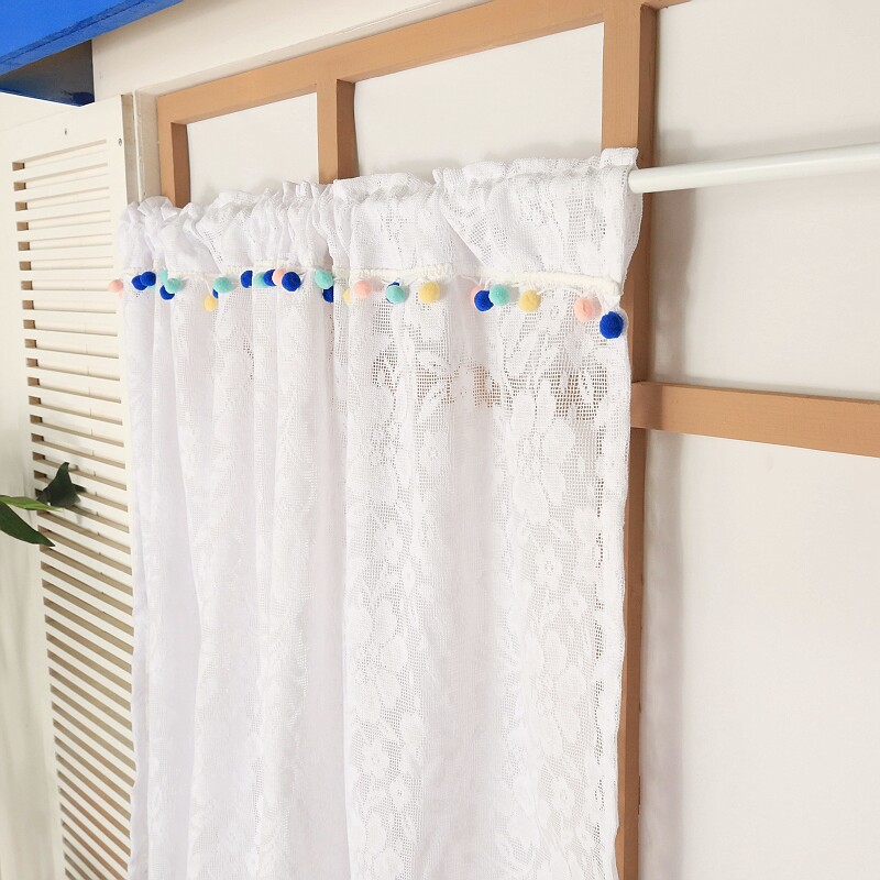 柜子帘遮挡帘纱帘免打孔小窗帘半帘门帘白色窗幔帘头短帘半截帘子