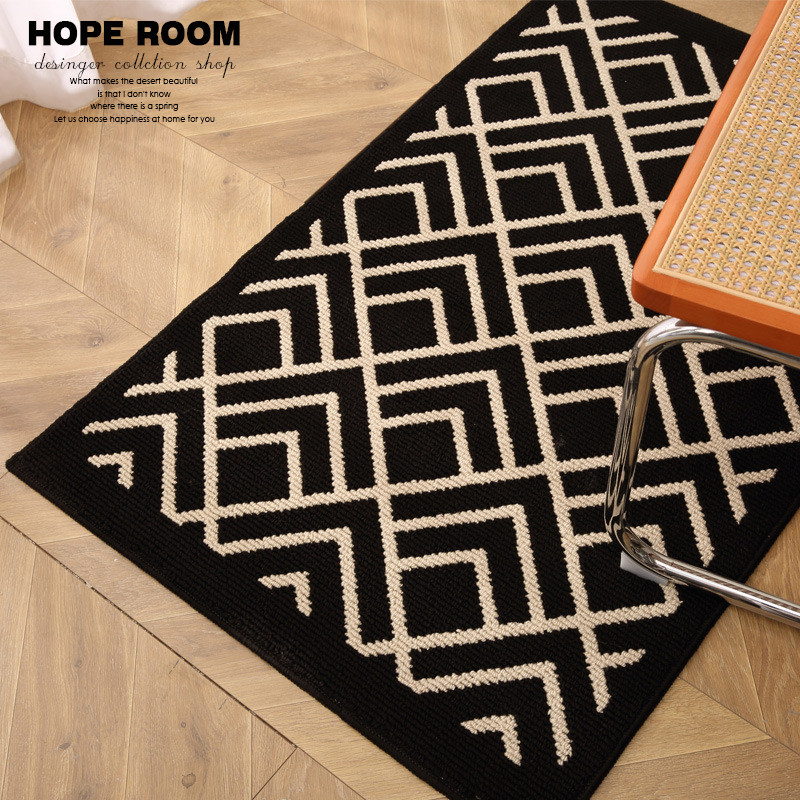 入门门口门垫家用可机洗复古格子入户地毯地垫进门脚垫玄关门厅垫